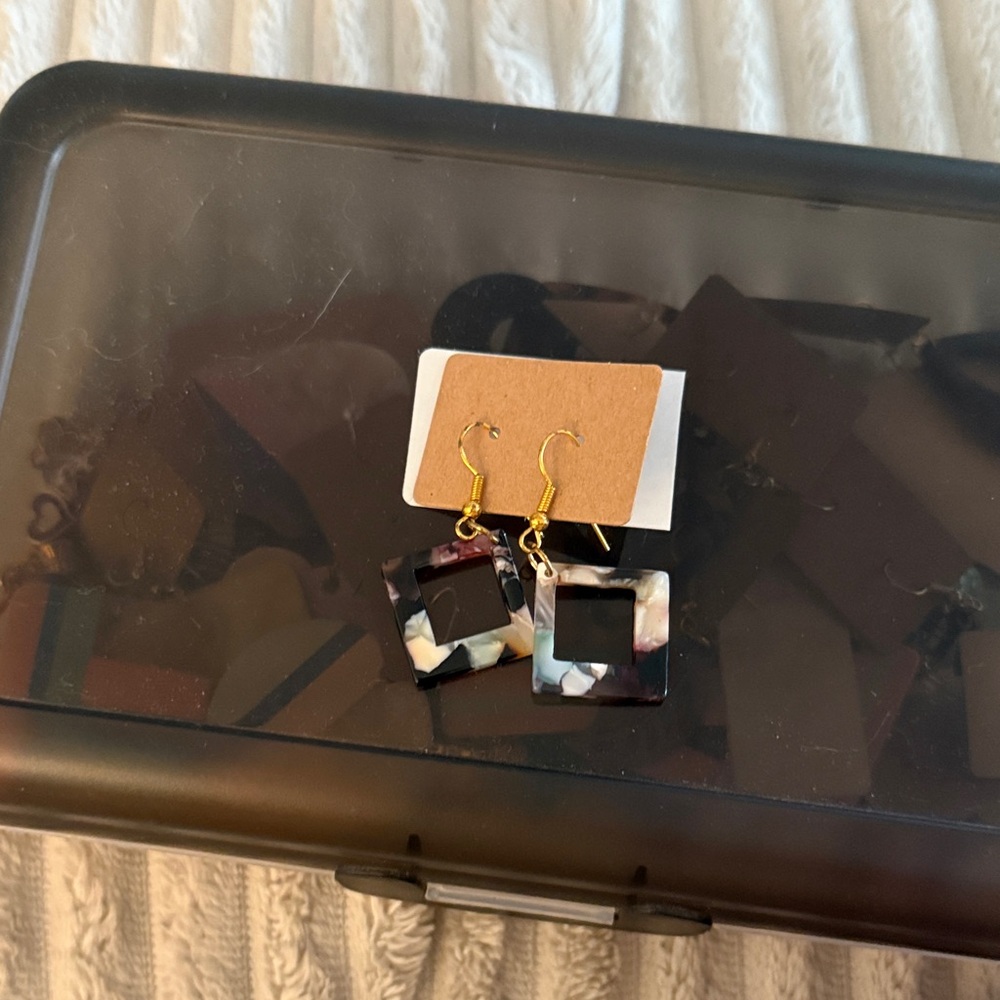 Square Tortoiseshell Earrings